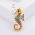 Alloy Enamel Cartoon Seahorse Brooch Pin For Ocean Theme Apparel view 6
