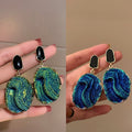 Ethnic Style Irregular Geometric Resin Drop Earrings With Silver Needle Posts view 3