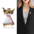 Alloy Enamel Angel Holding Dog Brooch For Clothing Decoration view 2