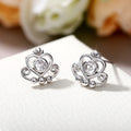 Korean Rose Gold Crown Stud Earrings, Simple Fresh Student Ear Jewelry For Women view 2