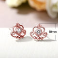 Korean Rose Gold Crown Stud Earrings, Simple Fresh Student Ear Jewelry For Women view 5
