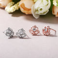 Korean Rose Gold Crown Stud Earrings, Simple Fresh Student Ear Jewelry For Women view 4