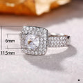Luxury Princess Cut Cubic Zirconia Ring With Full Micro Pave Stones European Engagement Jewelry view 5