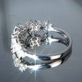 Minimalist Four Leaf Clover Zircon Ring For Women, Flower Finger Ring Jewelry view 4