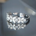 Minimalist Four Leaf Clover Zircon Ring For Women, Flower Finger Ring Jewelry view 3