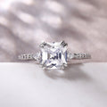 Simple Platinum Plated Micro Pave Women Ring, Fashion Anniversary Celebration Finger Jewelry view 4