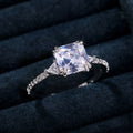 Simple Platinum Plated Micro Pave Women Ring, Fashion Anniversary Celebration Finger Jewelry view 2