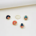 Cute Cartoon Doll Face Round Resin Studs Korean Minimalist Girl Portrait Earrings view 1