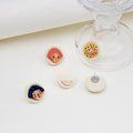 Cute Cartoon Doll Face Round Resin Studs Korean Minimalist Girl Portrait Earrings view 2