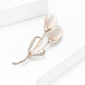 Alloy Cat Eye Flower Brooch With Rhinestones For Suit Decoration view 2