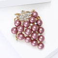 Alloy Pearl Grape Brooch Pendant For Fruit Jewelry Accessories view 3