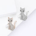 Alloy Full Rhinestone Cat Brooch Pin For Suits And Sweaters view 1