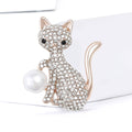 Alloy Full Rhinestone Cat Brooch Pin For Suits And Sweaters view 2
