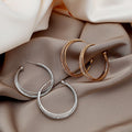 Luxury Multilayer Rhinestone C-Shaped Hoop Studs For Women Gold Silver Alloy Statement Earrings view 1