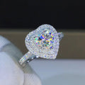 European American Creative Heart Zircon Ring For Women Valentine Gift Heart Shape Jewelry view 4