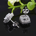 Luxury Copper White Gold Plated Full Zircon Stud Earrings For Women Bridal Wedding Jewelry view 4