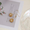 Elegant Pearl Beaded Gold Alloy Bird Nest Wire Ball Drop Hook Earrings view 2