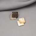 Luxury Vintage Black And Clear Rhinestone Geometric Diamond Square Alloy Stud Statement Earrings view 3