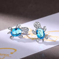 Cute Turtle Cubic Zirconia Stud Earrings For Women European American Animal Jewelry view 4