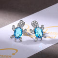 Cute Turtle Cubic Zirconia Stud Earrings For Women European American Animal Jewelry view 3