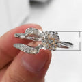 Copper Zircon Inlaid Ring Set Fashion Elegant Proposal Engagement Rings view 4