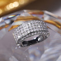 Luxury Half Eternity Full Zircon Men Ring Unisex European Fashion Finger Jewelry view 3