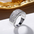 Luxury Half Eternity Full Zircon Men Ring Unisex European Fashion Finger Jewelry view 1