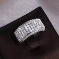 Luxury Half Eternity Full Zircon Men Ring Unisex European Fashion Finger Jewelry view 4