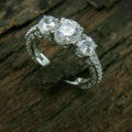 European American Eight Hearts Eight Arrows Cubic Zirconia Engagement Ring Wedding Jewelry view 2
