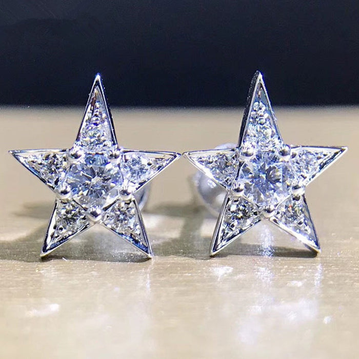 Minimalist Star Stud Earrings For Women Trendy Five Point Star Earrings Niche Fashion Jewelry