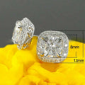 Classic Four Prong Princess Square Zircon Stud Earrings For Women Commuter Ear Jewelry view 4