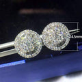 Versatile Full Zircon Round Stud Earrings Silver Plated Floral Ear Jewelry Accessories For Women view 5