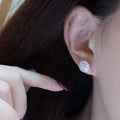 Versatile Full Zircon Round Stud Earrings Silver Plated Floral Ear Jewelry Accessories For Women view 4