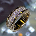 Micro Pave Gold Color Ring For Men And Women, European Trendy Finger Ring For Business Events view 2