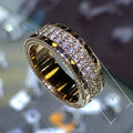 Micro Pave Gold Color Ring For Men And Women, European Trendy Finger Ring For Business Events view 5