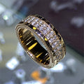 Micro Pave Gold Color Ring For Men And Women, European Trendy Finger Ring For Business Events view 3