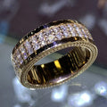 Micro Pave Gold Color Ring For Men And Women, European Trendy Finger Ring For Business Events view 1