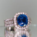 Copper Inlaid Blue Zircon Ring For Women, Luxury European Style Fashion Finger Jewelry view 1