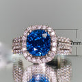 Copper Inlaid Blue Zircon Ring For Women, Luxury European Style Fashion Finger Jewelry view 5