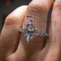 European American Large Marquise Cubic Zirconia Ring For Women Elegant Fashion Jewelry view 5