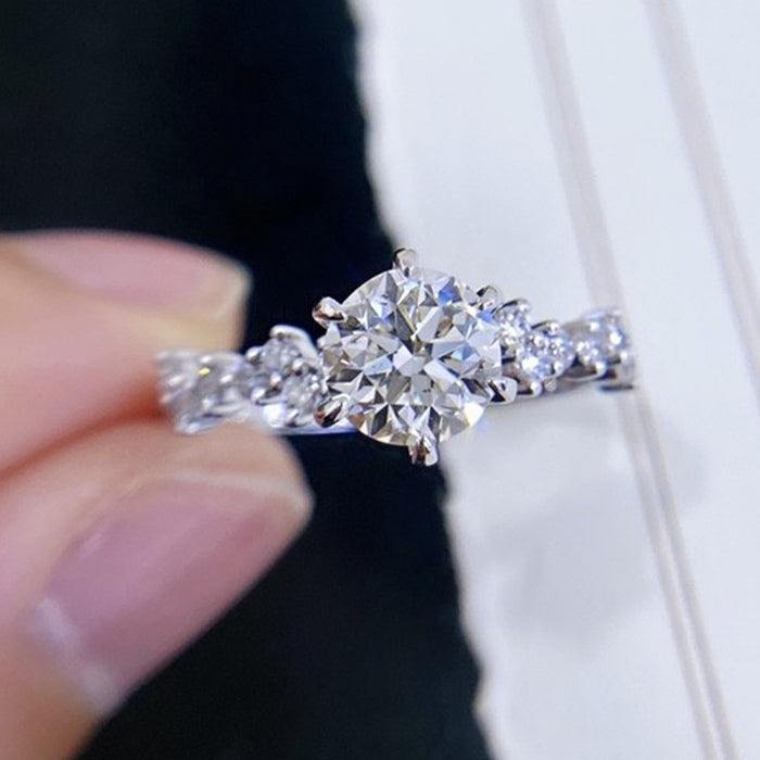 Ultra Sparkle Eight Hearts Eight Arrows Zircon Ring For Women, European Banquet Engagement Finger Ring