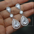 Luxury Teardrop Micro Pave AAA Cubic Zirconia Earrings Classic Bridal Wedding Dinner Jewelry view 3