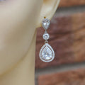 Luxury Teardrop Micro Pave AAA Cubic Zirconia Earrings Classic Bridal Wedding Dinner Jewelry view 2