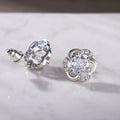 Korean Fashion Sparkling Zircon Flower Stud Earrings For Women, Delicate Floral Ear Jewelry view 4