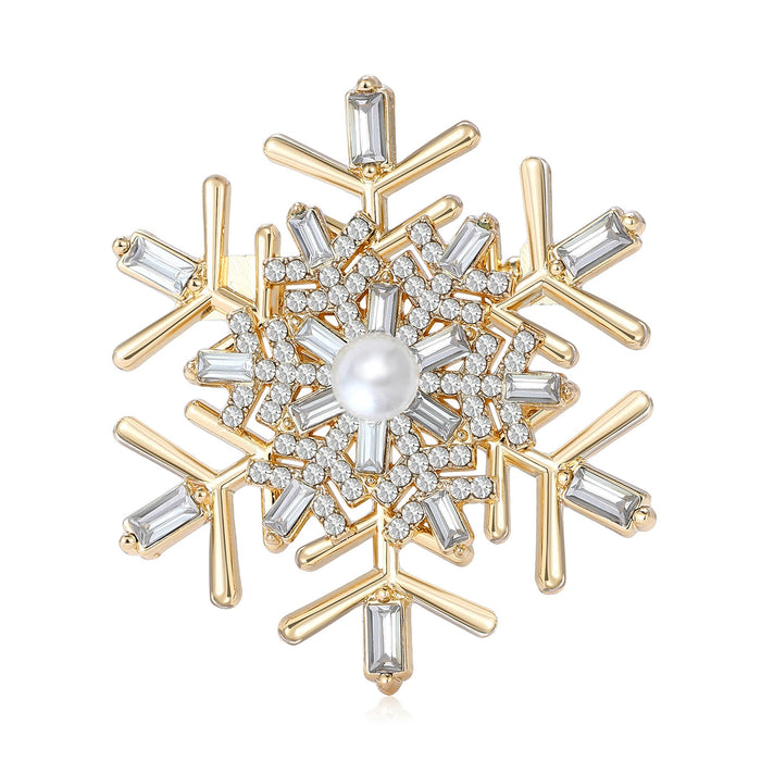 Alloy Snowflake Brooch Pin For Christmas Suits And Scarves