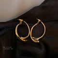 Alloy Double Sided Hoop Earrings With Silver Pin Minimalist Metallic Geometric OL Style view 4