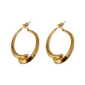 Alloy Double Sided Hoop Earrings With Silver Pin Minimalist Metallic Geometric OL Style view 5
