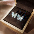 Butterfly Zircon Three Piece Jewelry Set For Women, Elegant Necklace Earrings And Ring Set In Stock view 2