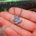 Butterfly Zircon Three Piece Jewelry Set For Women, Elegant Necklace Earrings And Ring Set In Stock view 5