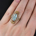 Vintage Palace Style Hollow Flower Ring, Fashion Zircon Finger Ring Jewelry Accessory For Women view 3